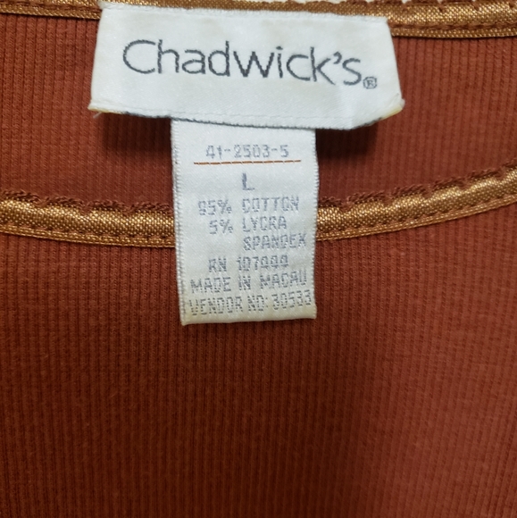 FALL BASIC | Long Sleeve Pumpkin Colored Top L - Picture 3 of 3
